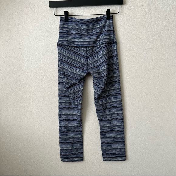 Lululemon Wunder Under Crop III (21 1/2") Space Dye Twist Sapphire Blue Multi - Picture 2 of 8